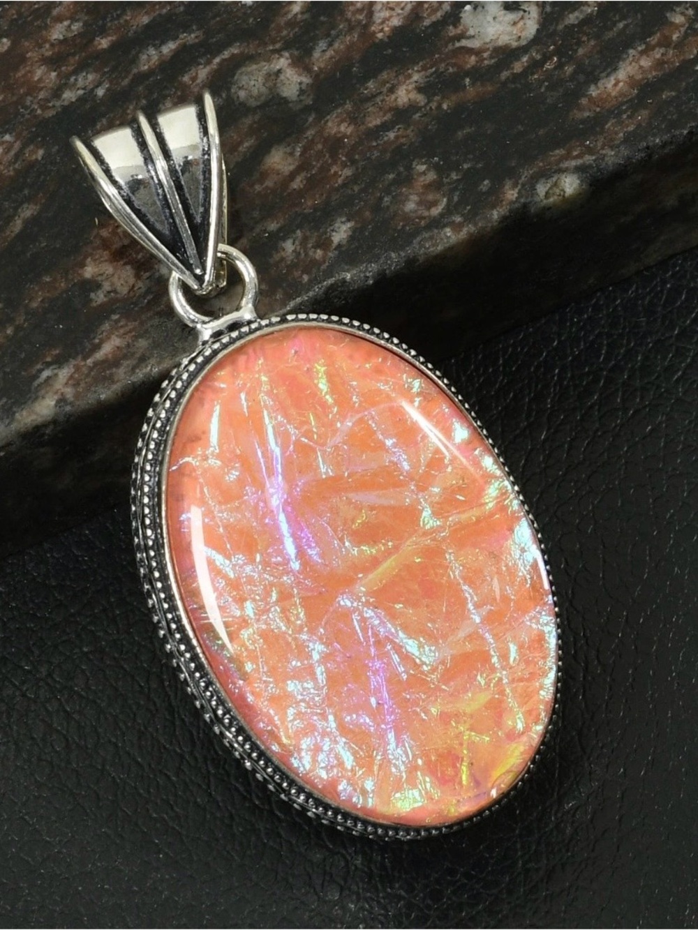 Triplet Opal Gemstone Handmade Antique Design Pendant Necklace